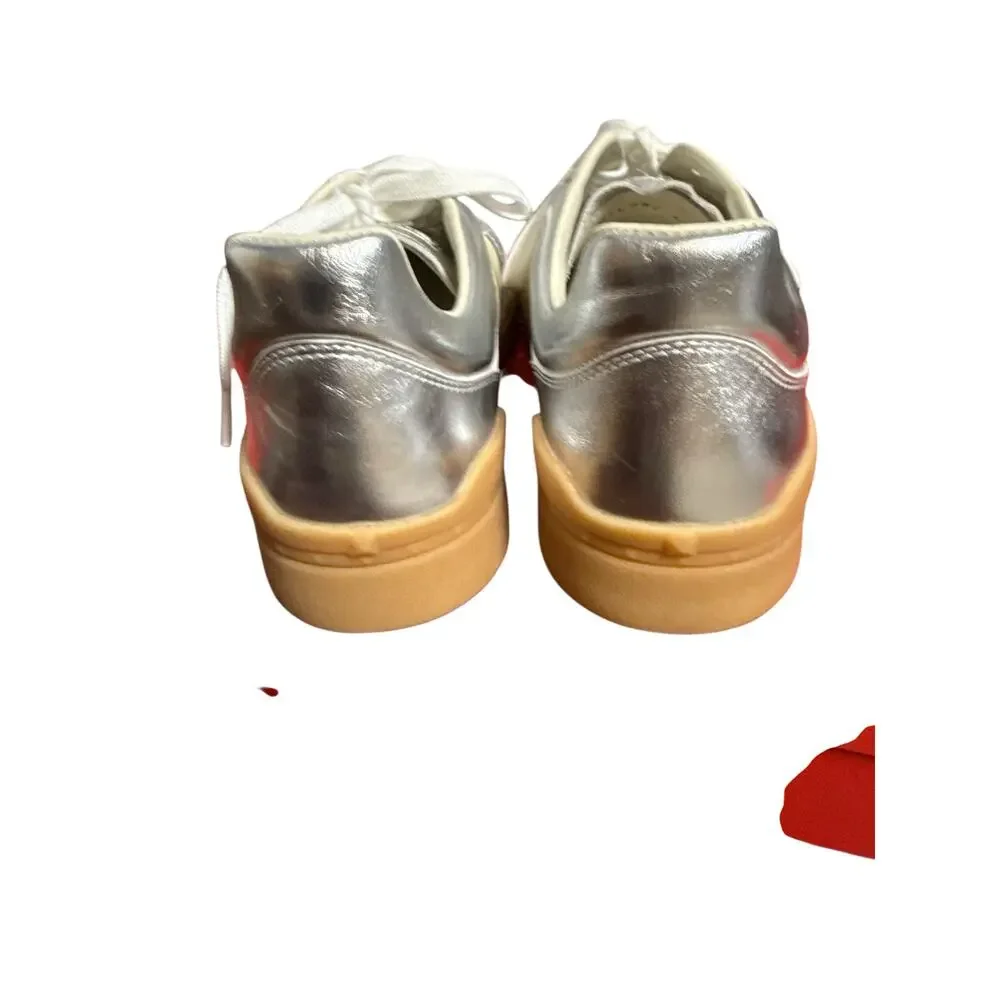 Valentino Garavani Upvillage Metallic Silver Low Top Sneakers 10.5